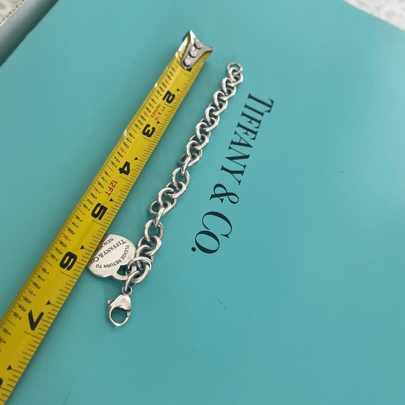 Tiffany & Co. Please Return to Tiffany Heart Blue Enamel Tag Silver Bracelet - Picture 11 of 17